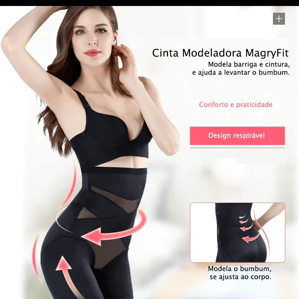 Super Cinta Short Magry Fit (Modeladora com Faixas de Alta Compressão)