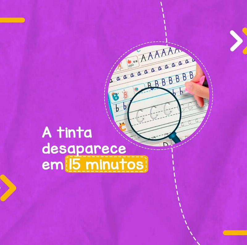 KIT com 4 Cadernos de Caligrafia Mágicos  + Brinde Exclusivo!!!