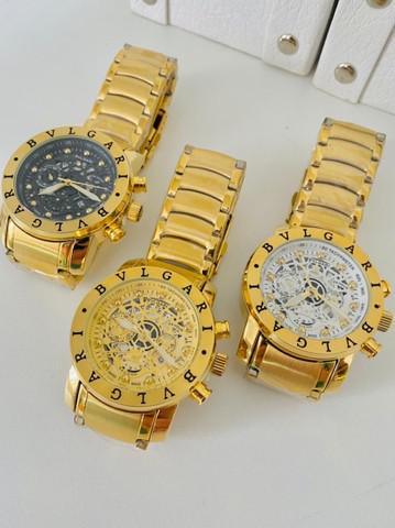 Relógio Masculino Bvgari Skeleton Funcional - Dia dia de Mulher